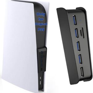 Hub USB de 6 puertos para PS5, adaptador divisor de cargador de concentrador de expansión