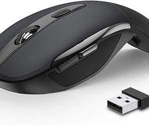 TECKNET Ratón inalámbrico plegable, 2.4 G, portátil, 3 DPI ajustables, 2000/1500/1000.