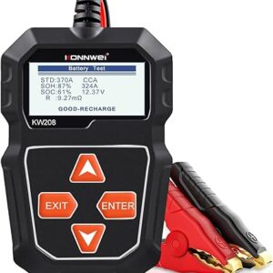 KONNWEI KW208 - Probador de batería de coche de 12 V, probador de carga CCA 100-2000.
