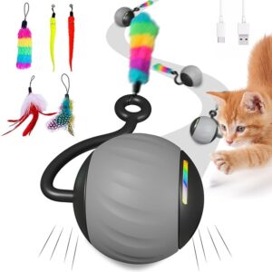 Juguetes interactivos para gatos de interior, juguetes para gatos 5 en 1 con movimiento automático.