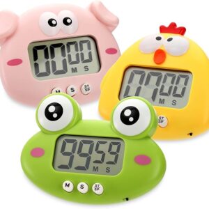DEAYOU Paquete de 3 temporizadores digitales de cocina, (cerdito,rana y vaca).