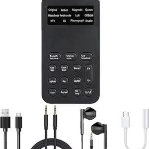 Cambiador de voz, juego de tarjetas de sonido portátil (no incluye audifonos y adapatador tipo c).