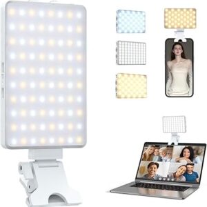 Luz recargable para teléfono móvil, con V12A ajustable, CRI 95 y tres modos de iluminación.