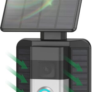 QIBOX Cargador solar compatible con timbre de batería, panel solar continuo impermeable