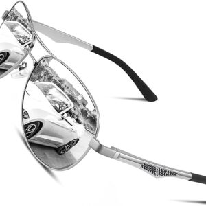 CGID Gafas de sol polarizadas de aleación Al-Mg premium UV400, bisagras de resorte.