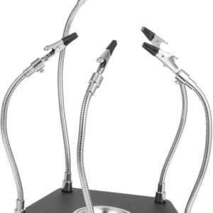 Amosfun TE-806 Helping Hands Estación de soldadura con luz LED Brazos flexibles y soporte para PCB