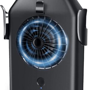 Ventilador portátil de 10000 mAh recargable, mini ventilador de cintura con máximo tiempo.