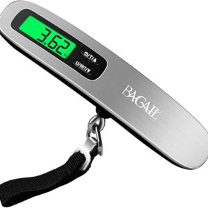 BAGAIL Báscula digital de equipaje, báscula de equipaje colgante de 110 libras con pantalla LCD