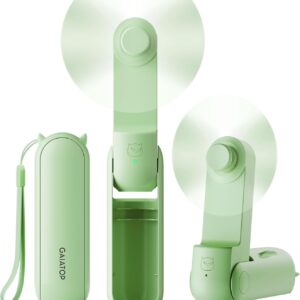 Gaiatop - Ventilador de mano portátil plegable mini ventilador con batería USB recargable