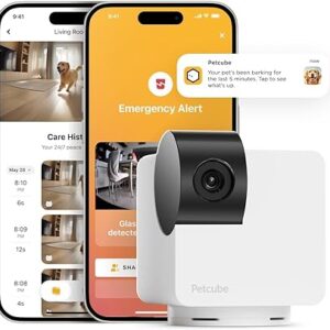 Petcube Cam 360 Cámara interactiva WiFi para mascotas y seguridad para el hogar con aplicació.