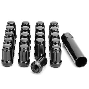20 tuercas estriadas de 1/2"-20 para Jeep Cherokee/Wrangler/Grand/Liberty, tuerca de rueda negra.