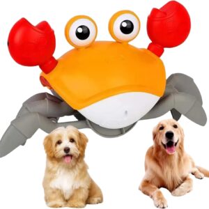 Juguetes para perros de cangrejo que se arrastra con sensor de evitación de obstáculos y sonidos