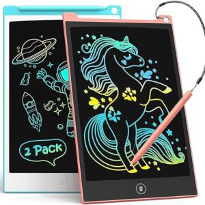 TECJOE - Paquete de 2 tabletas de escritura LCD, tabletas de dibujo colorido de 8.5 pulgadas.