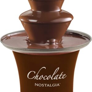 Nostalgia Máquina eléctrica de fuente de fondue de chocolate de 3 niveles, 8 onzas, marrón