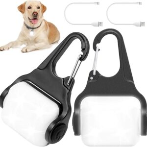 Collar de perro con luz recargable USB-C con clip, 3 modos, impermeable IP65.