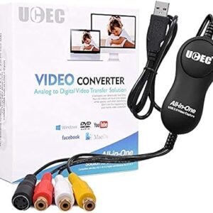 UCEC VHS a kit de convertidor digital, dispositivo de captura de video RCA a USB 2.0.