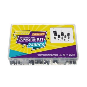 Juego surtido de condensadores electrolíticos de 24 valores de 0.1uF a 1000uF 10V 16V 25V 50V.