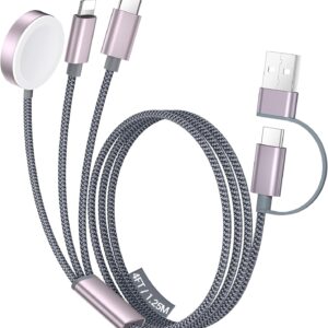 Temdan para viajes y vacaciones, cable USB C 3 en 2 para cargador de Apple Watch cargador de iPhone