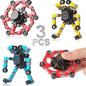 Fidget Spinners transformables de 3 piezas para niños y adultos, juguetes sensoriales.