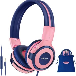 SIMOLIO Auriculares para niños con 75 dB, 85 dB, 94 dB de volumen limitado y compartido