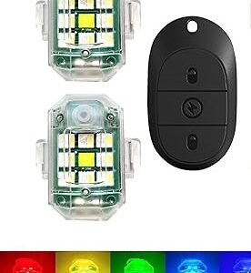 Luces LED estroboscópicas inalámbricas, 2 unidades, luces de advertencia de emergencia RGB.
