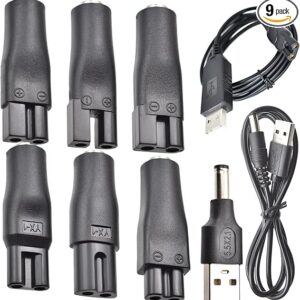 Cable de alimentación de repuesto de 9 piezas, adaptador USB de 5 V.