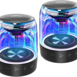 MEGATEK Altavoces Bluetooth portátiles impermeables T4-Pro IPX5 con luces LED frías.