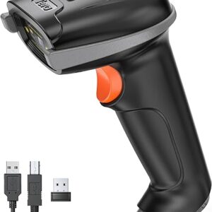 Tera - Escáner de código de barras inalámbrico y versátil 1D 2 en 1 (2.4 GHz + USB 2.0 con cable).