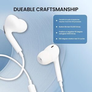 auriculares con cable para iPhone con micrófono integrado y control de volumen.