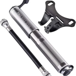 Pro Bike Tool Mini Bike Pump - Compact and Portable Bicycle Tire Pump for Fast Inflation COLOR ROJO