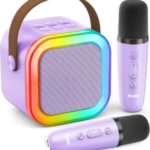 Peski Reproductor de karaoke, máquina para niños y adultos, mini micrófono de karaoke portátil