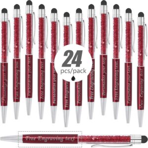 24 bolígrafos personalizados con nombre, bolígrafo negro suave al tacto, el mejor bolígrafo