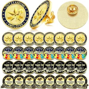 pines de solapa de apreciación de empleados de 4/5 pulgadas, pines de reconocimiento esmaltado.