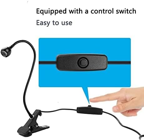 Lámpara de escritorio LED con clip, cuello de cisne flexible 360 y abrazadera luz de tarea portátil - Imagen 7