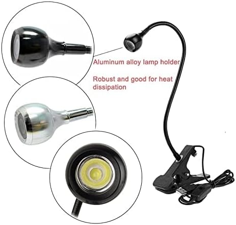 Lámpara de escritorio LED con clip, cuello de cisne flexible 360 y abrazadera luz de tarea portátil - Imagen 6