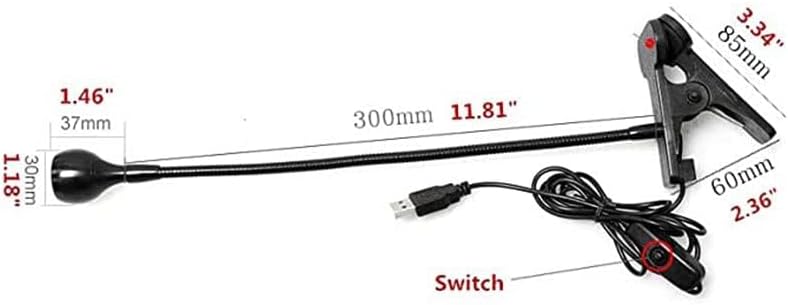 Lámpara de escritorio LED con clip, cuello de cisne flexible 360 y abrazadera luz de tarea portátil - Imagen 3