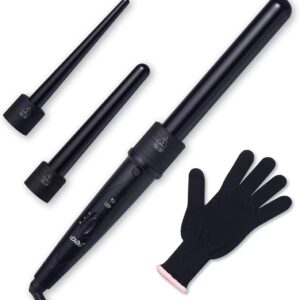 Juego de rizador 3 en 1, juego de rizador de pelo con 3 barriles de cerámica intercambiables