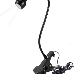 Lámpara de escritorio LED con clip, cuello de cisne flexible 360 y abrazadera luz de tarea portátil