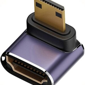 NFHK HDMI en ángulo hacia arriba 2.1 hembra a mini HDMI macho UHD extensión convertidor