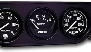 Auto Meter 2397, calibradores con aguja para medir agua/aceite/voltios, consola, negra