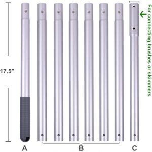 Sepetrel Poste de piscina - Postes de limpieza de extensión de aluminio anodizado