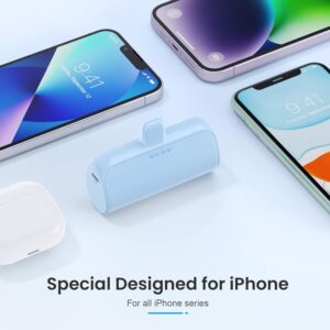 Mini cargador portátil para iPhone de 5200 mAh, banco de energía de carga rápida PD de 20 W