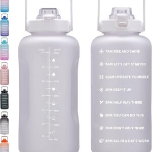 Botella de Agua Motivacional Grande de 64, 100 y 128 onzas, con marcador de tiempo.
