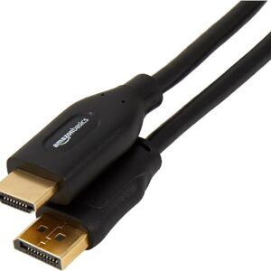 Amazon Basics Cable DisplayPort (fuente) a HDMI (Display), unidireccional, 3 pies, negro.