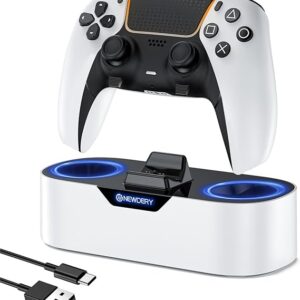 NEWDERY Estación de carga para controlador PS5, base de carga rápida.