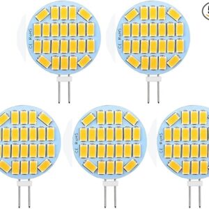 6 bombillas LED G4 de 12 V – 24 V CA/CC 3 W LED de clavija lateral, equivalente a 30 W de repuesto