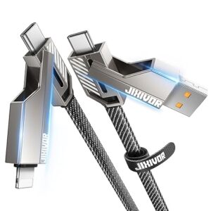 Compatible con cable USB C a Lightning 4 en 1, carga de alta velocidad de 60 W.