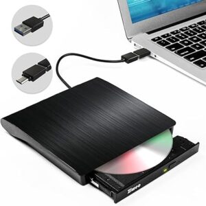 Unidad de DVD externa USB 3.0 Tipo-C Grabador de CD portátil Unidad de CD +/-RW.