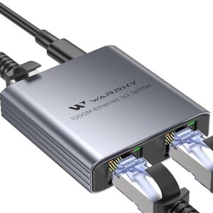 WARRKY Divisor Ethernet 1 a 2, divisor LAN de alta velocidad de 1000 Mbps