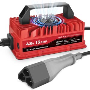 Cargador de carrito de golf de 15 amperios para batería EZGO RXV y TXT de plomo ácido de 48 voltios